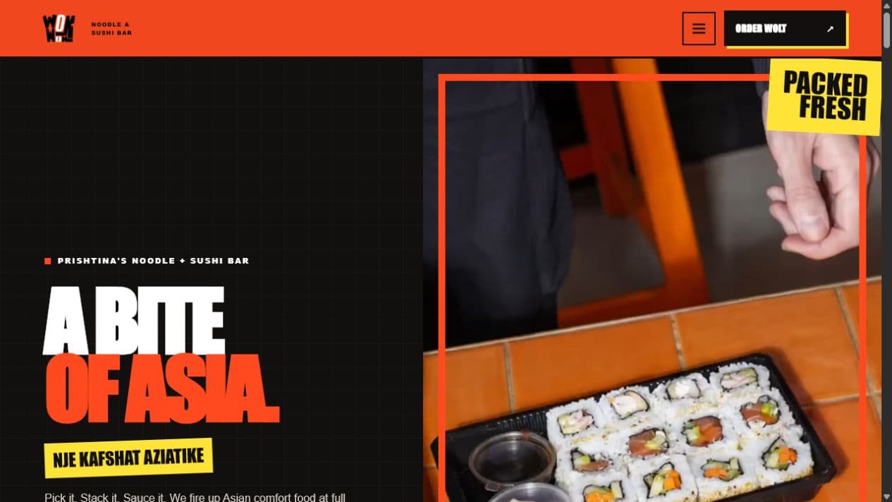 WokWok homepage designed by webprishtina
